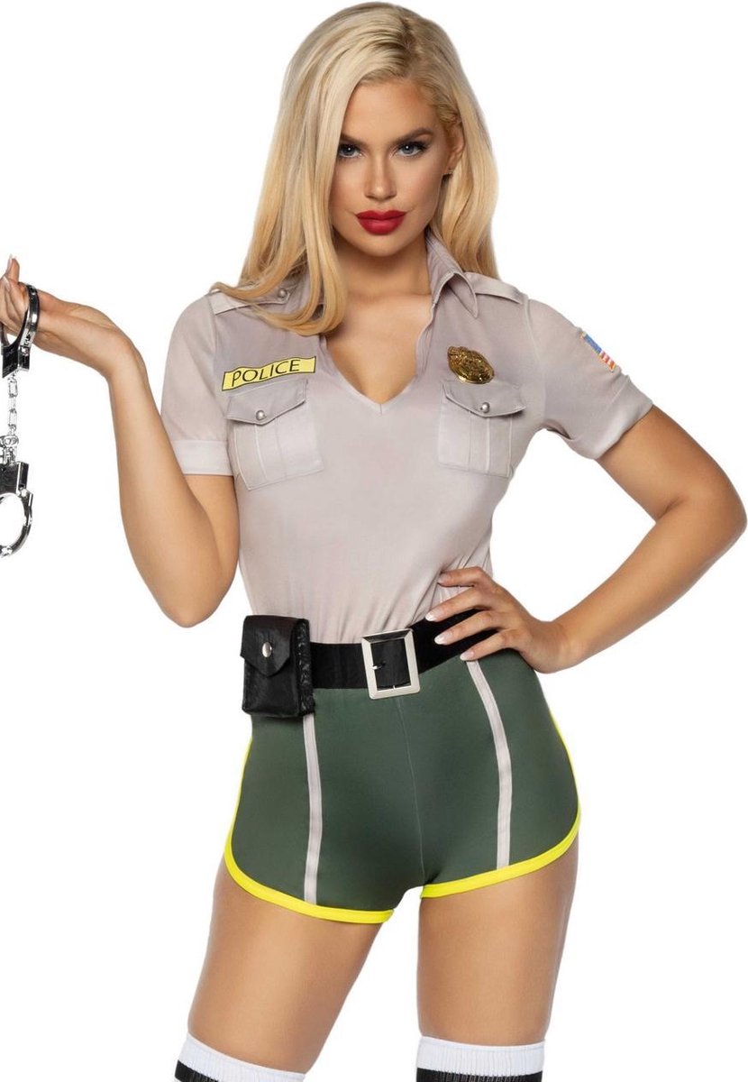Politie & Detective Kostuum | Top Hot Cop | Vrouw | XL | Carnavalskleding | Verkleedkleding